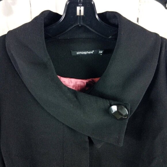 Atmosphere Women's Size 12 Black Pea Coat - Picture 2 of 15